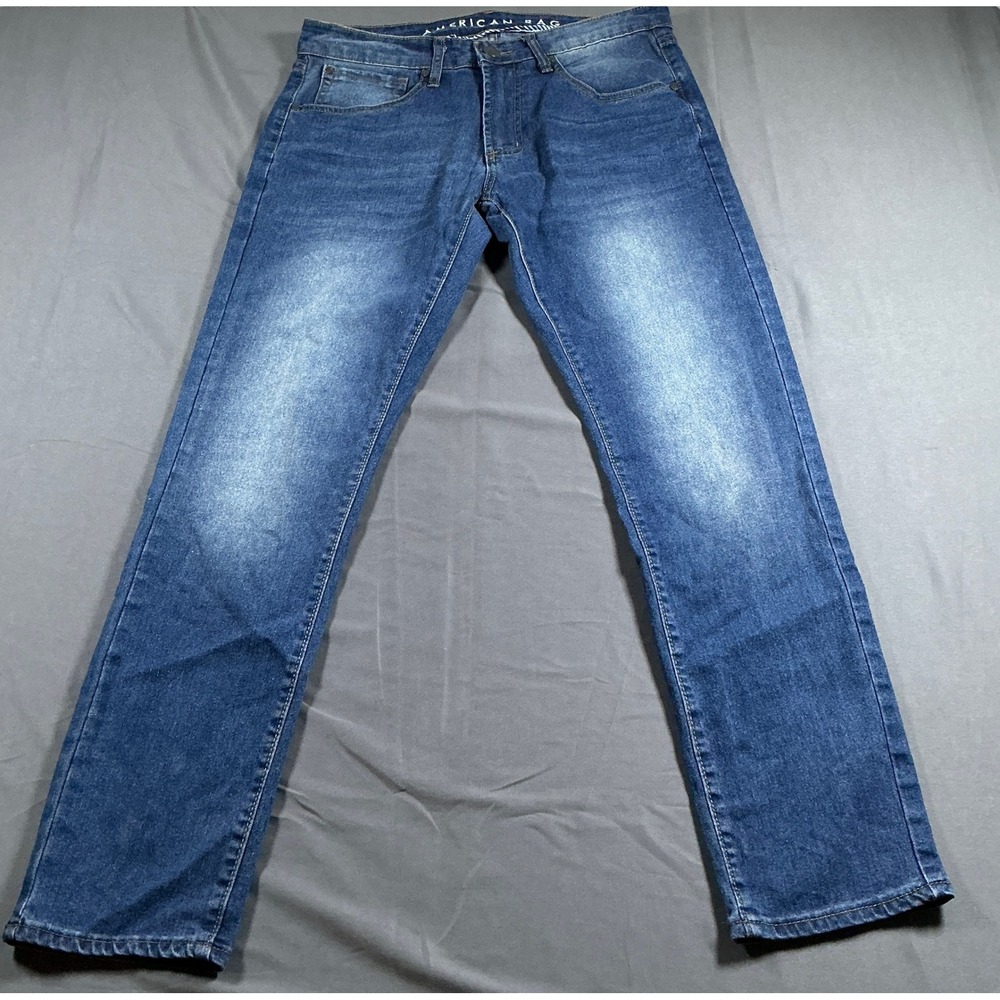 American Rag Mens Slim Fit Jeans Medium Wash Blue Denim W32 L30 Stretch